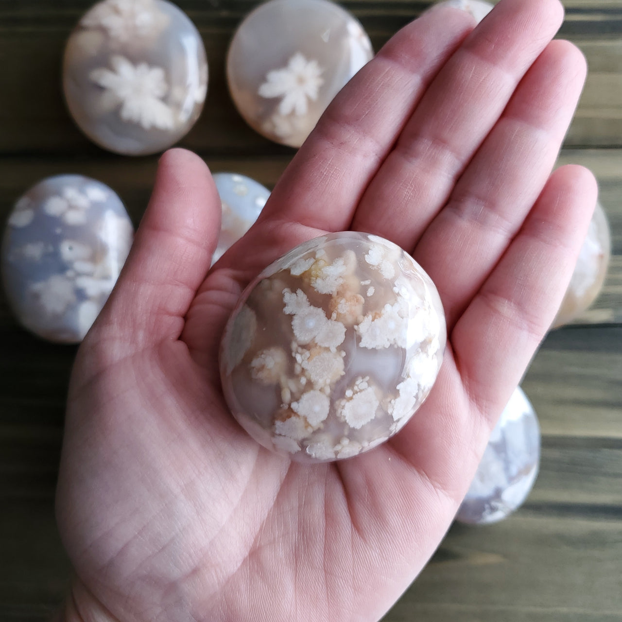 FLOWER AGATE PALM STONE