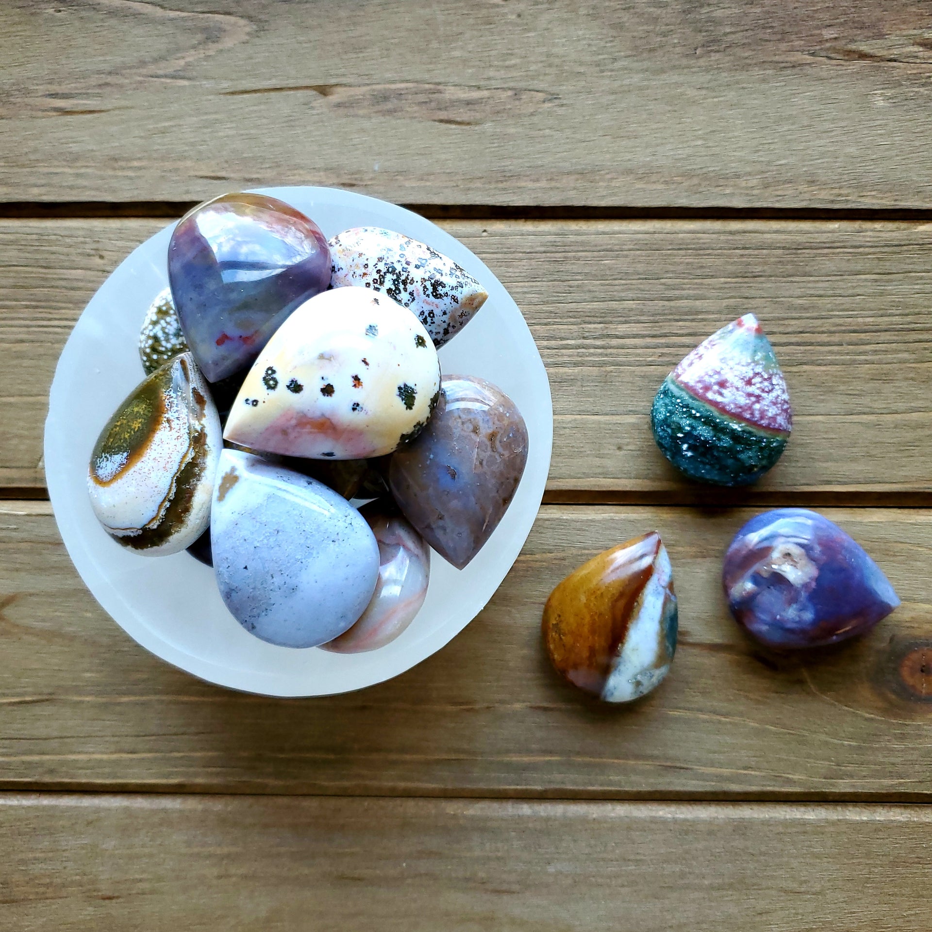 OCEAN JASPER TEAR DROP TUMBLE