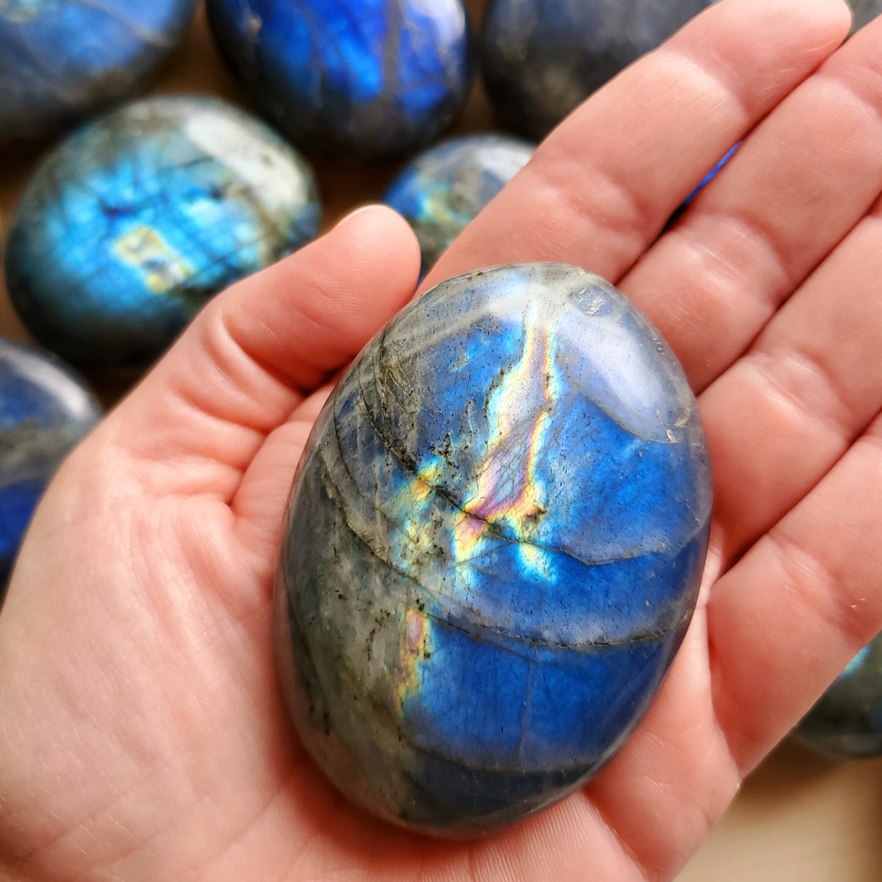 LABRADORITE PALM STONE