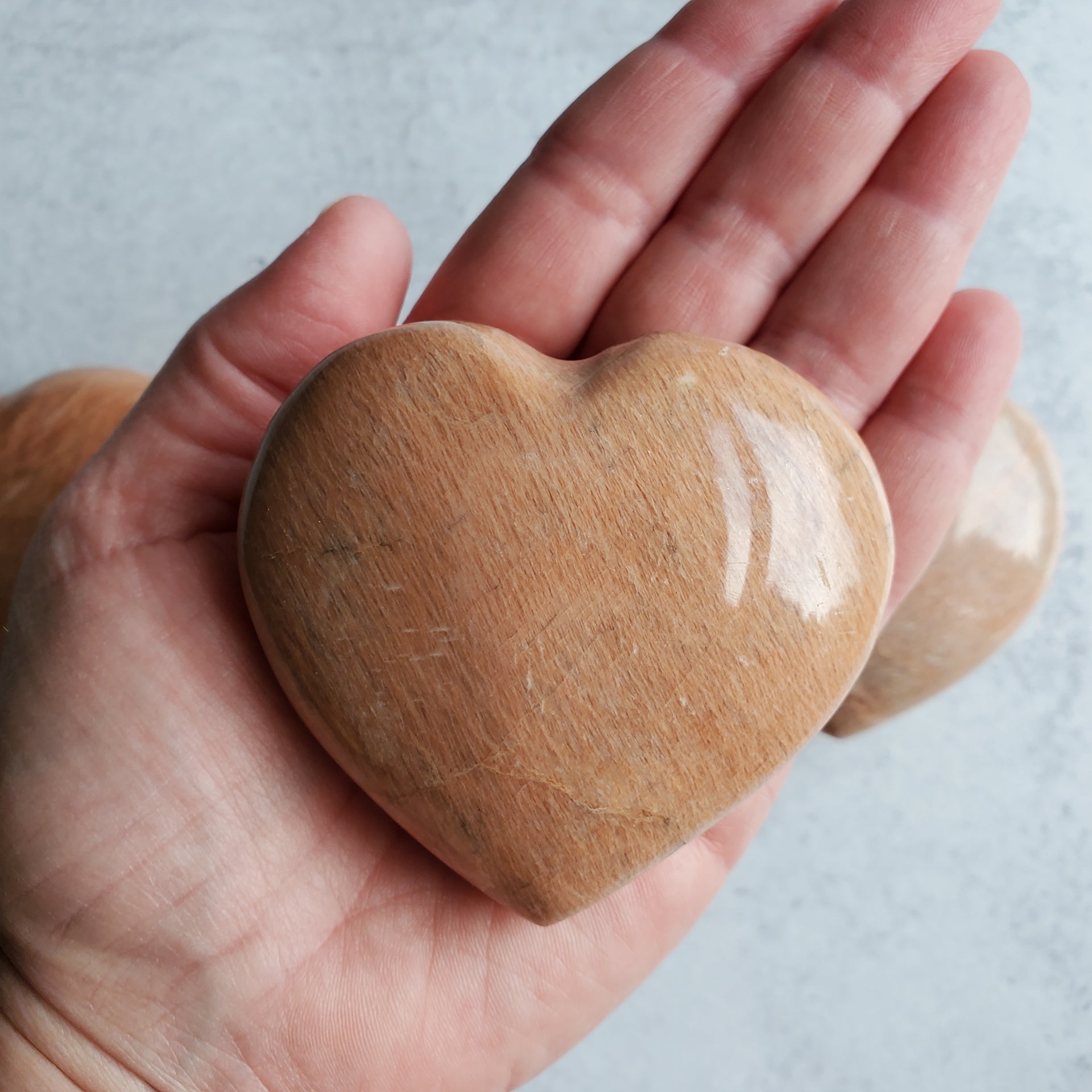 PEACH MOONSTONE HEART
