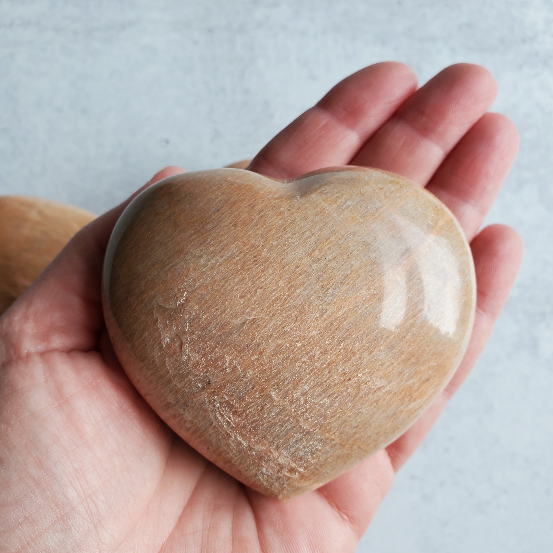 PEACH MOONSTONE HEART