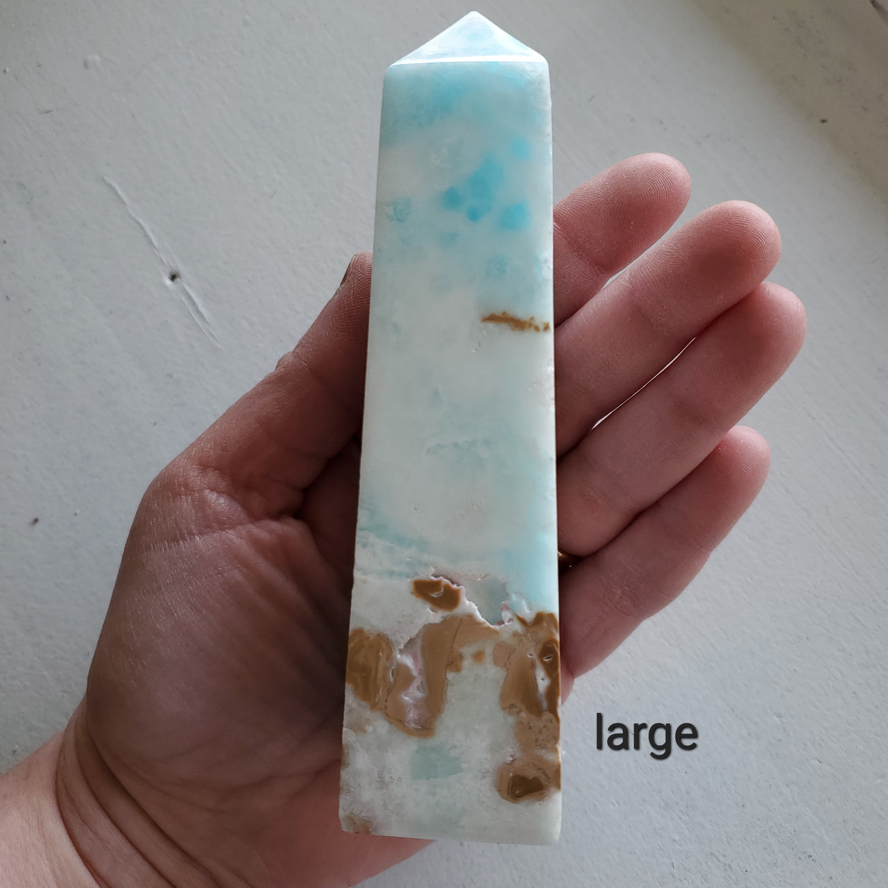 CARIBBEAN BLUE CALCITE OBELISK