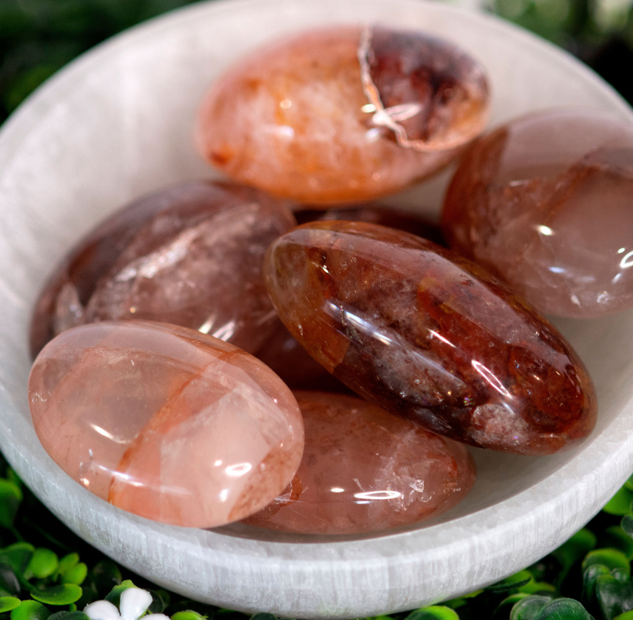 HEMATOID FIRE QUARTZ PALM STONE