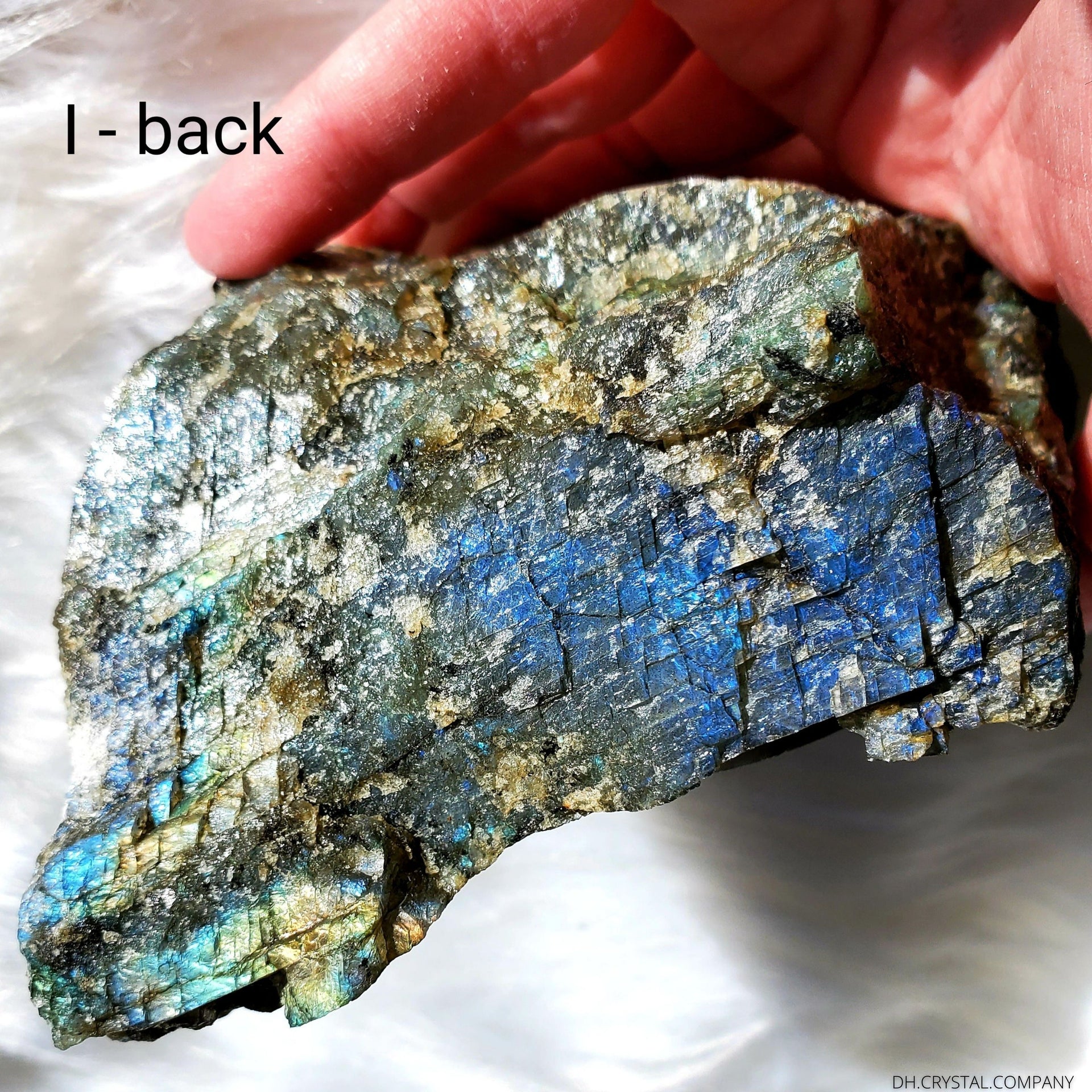 LABRADORITE (RAW) CANDLE HOLDER