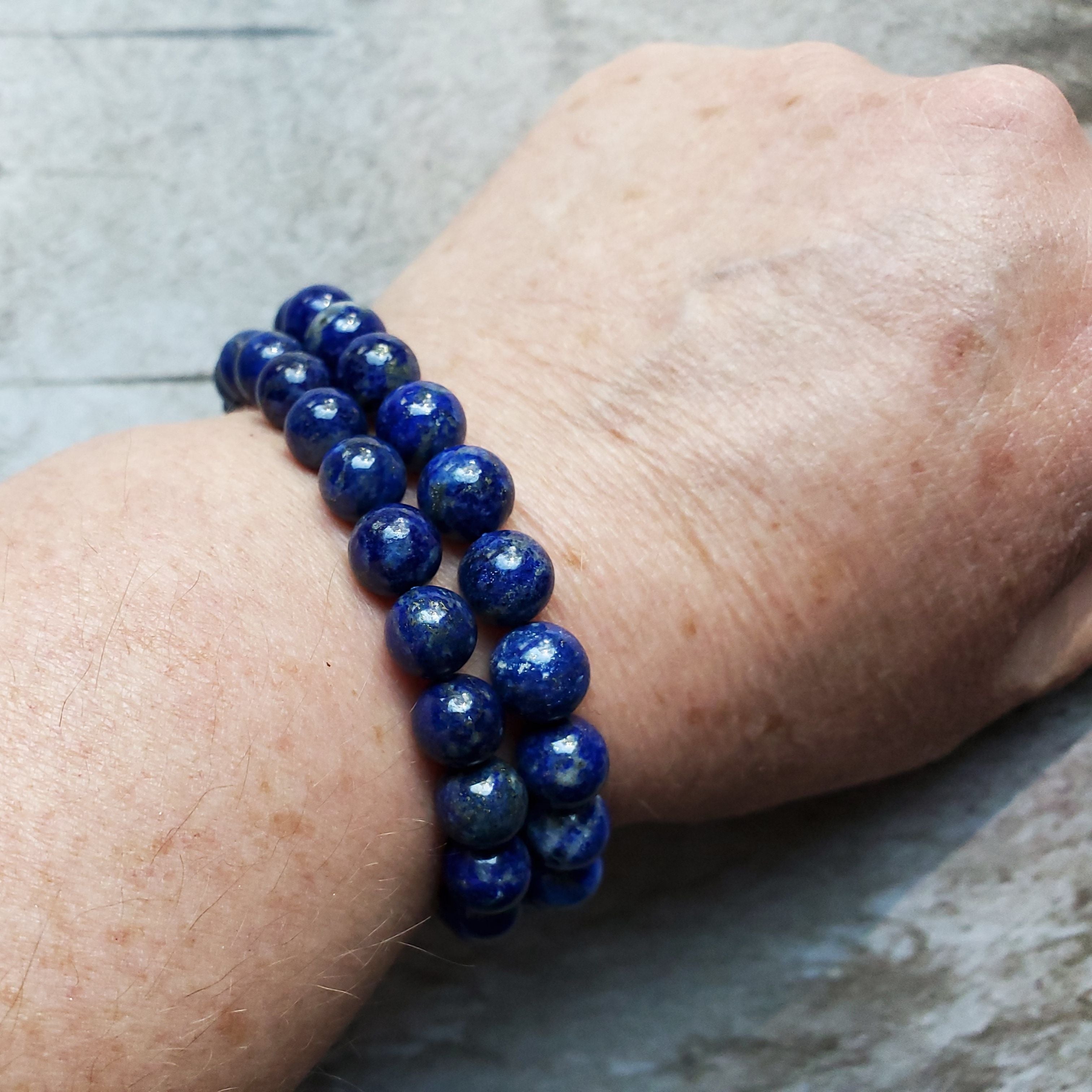 Natural Blue Smooth Round 6mm Beaded Bracelet Natural Sodalite Lapis Lazuli  Gems Bracelet Tree of Life Charm Bracelet Men Women